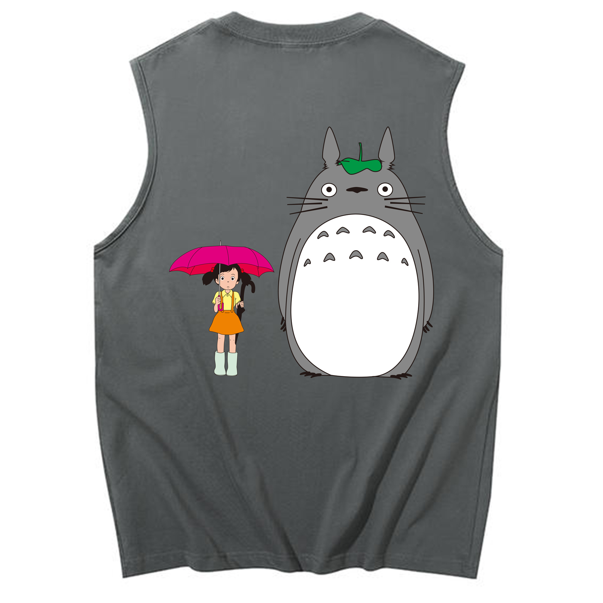 （画像用） となりのトトロ 草壁メイ 草壁サツキ My Neighbor Totoro Satsuki Kusakabe Mei Kusakabe コットン100％タンクトップ（背面プリント）